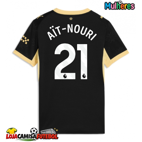 Camisa de Futebol Manchester City Rayan Ait-Nouri #21 Equipamento Secundário Mulheres 2026-27 Manga Curta